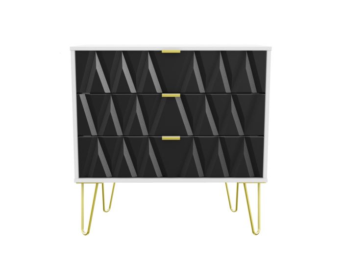 Diamond Black Matt 3 Drawer Chest