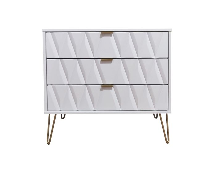 Diamond White 3 Drawer Chest