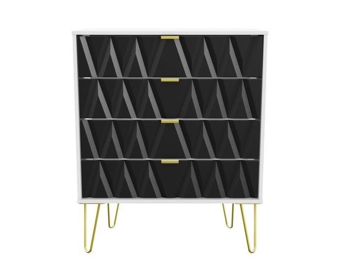 Diamond Black Matt 4 Drawer Chest