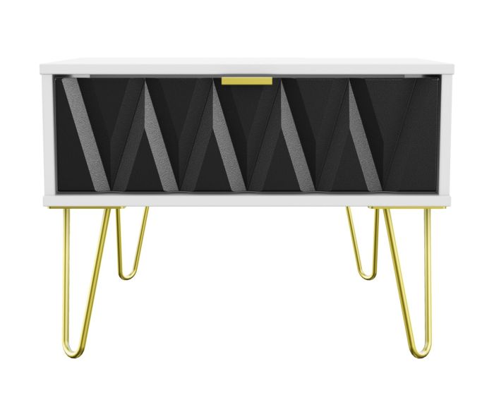 Diamond Black Matt 1 Drawer Midi Chest