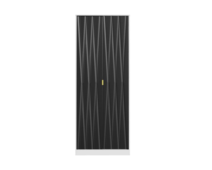 Diamond Black Matt 2 Door Wardrobe