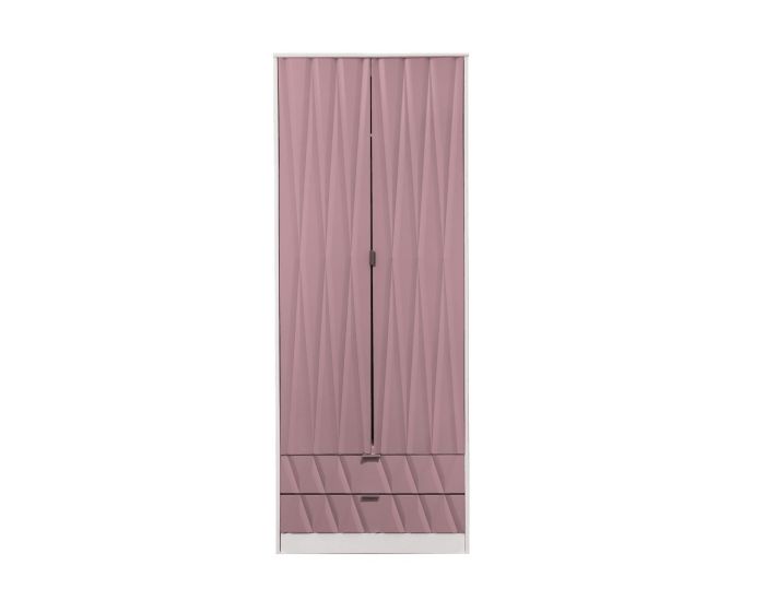 Diamond Kobe Pink 2 Drawer Wardrobe