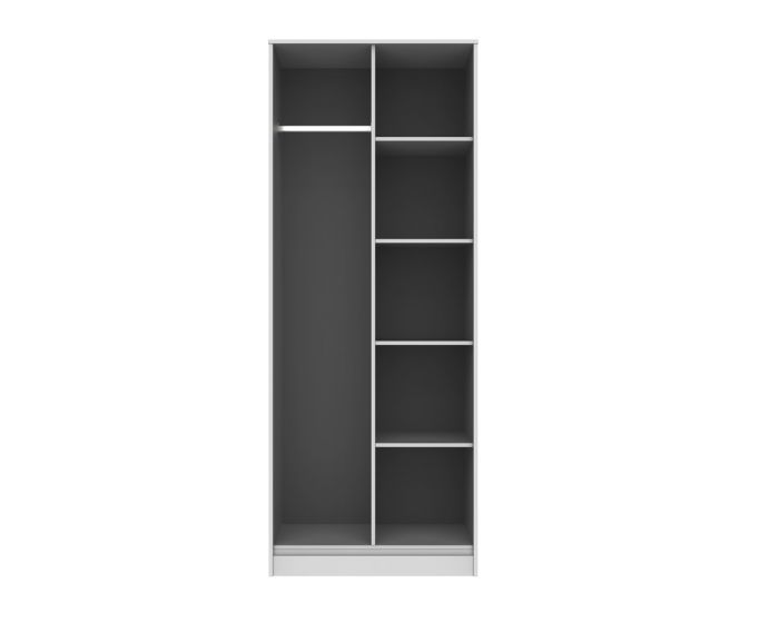 Diamond White Open Shelf Wardrobe