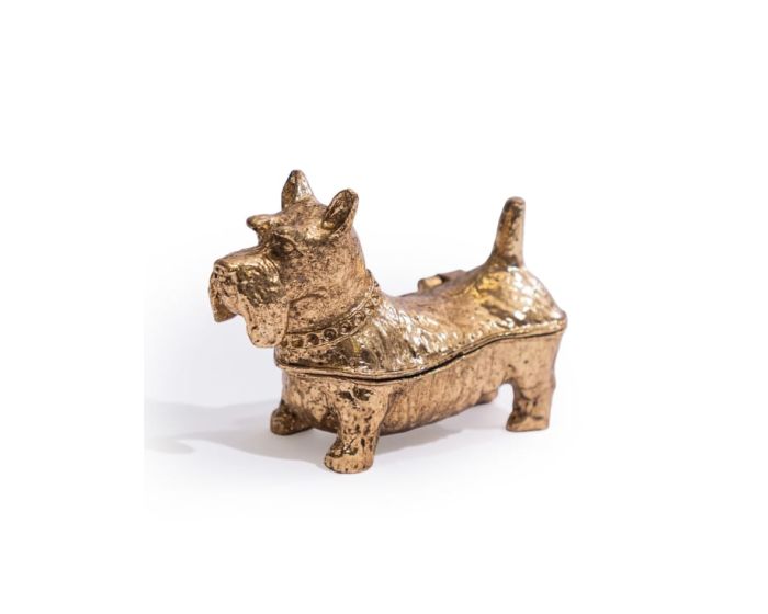 Gold Terrier Dog Trinket Box