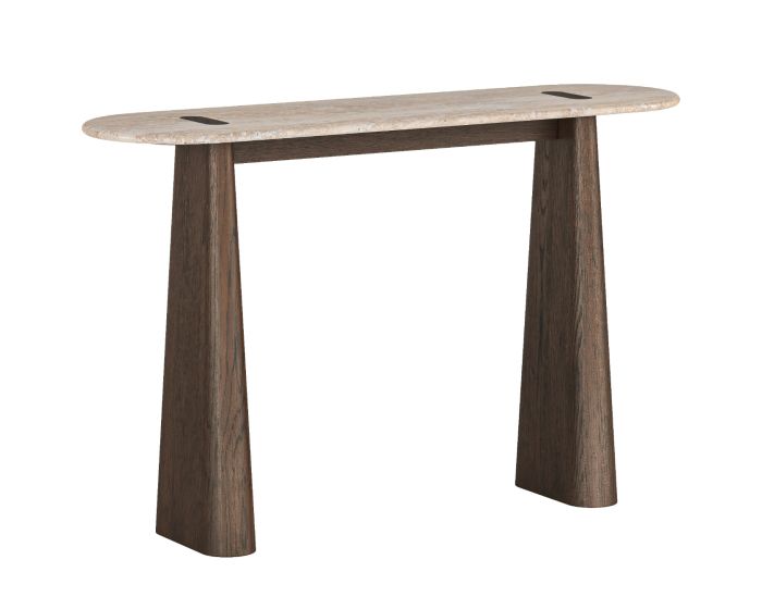 Nevada Console Table with Travertine Top