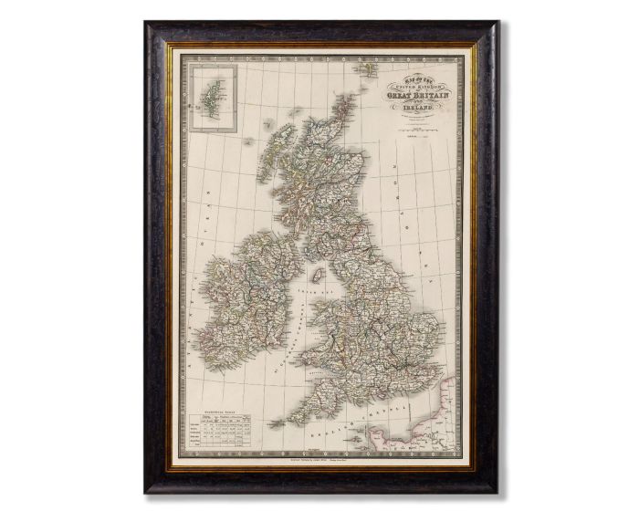 1838 Map of The British Isles Framed Picture