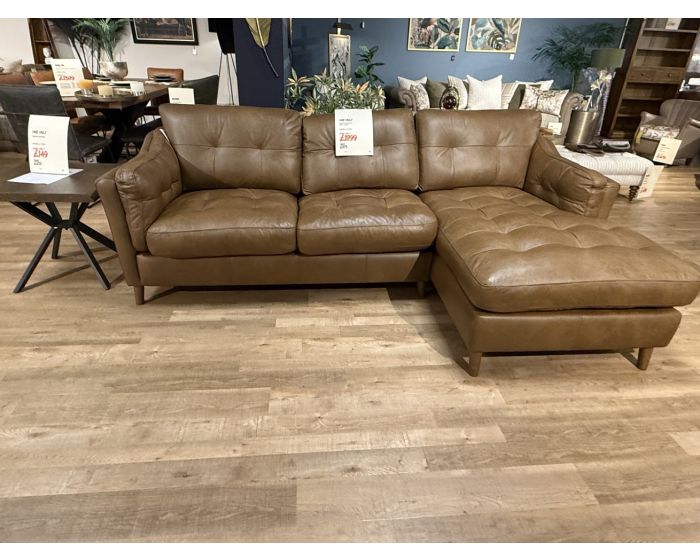 Clearance Alexander & James Saddler Sofa Chaise in Quality Leather