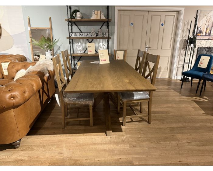 Clearance Fairfax 240cm Table + 4 Bremen Cross Back Chairs
