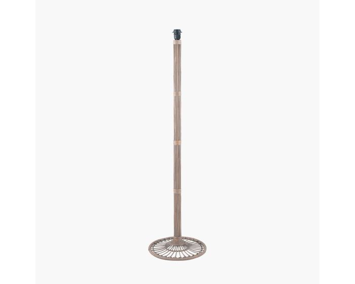 Rattan Candlestick Floor Lamp Grey Wash