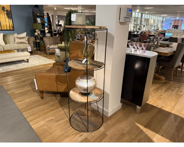 Clearance Kleo Boatwood Round Rack with 4 Shelves