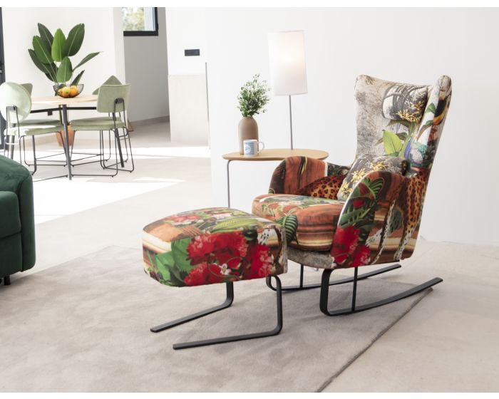 Fama Kylian Armchair with Rocking Base & Footstool