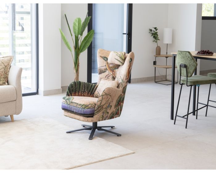 Fama Kylian Armchair with Swivel Base & Footstool