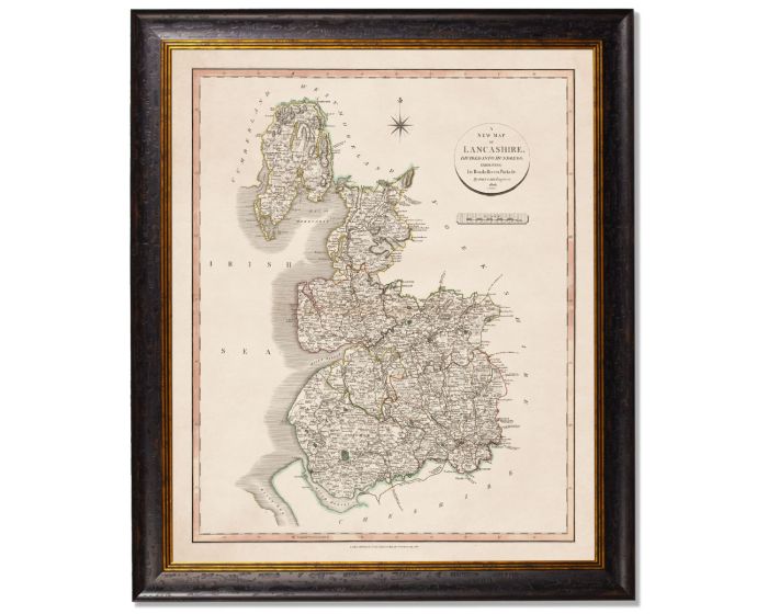 1806 Lancashire Map Framed Picture