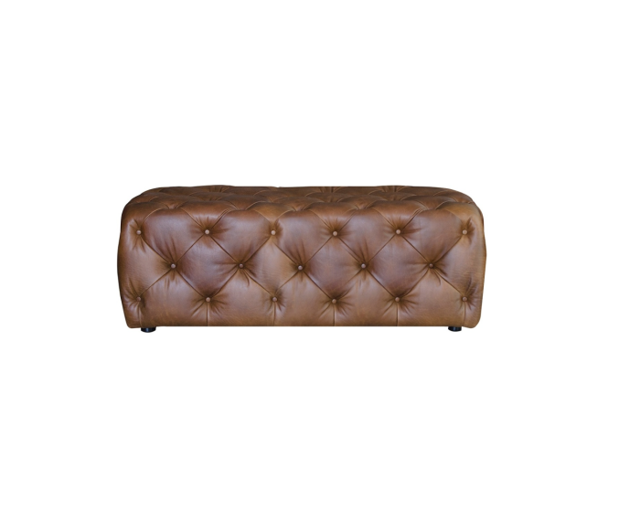 Alexander & James Button Footstool Large Leather Footstool