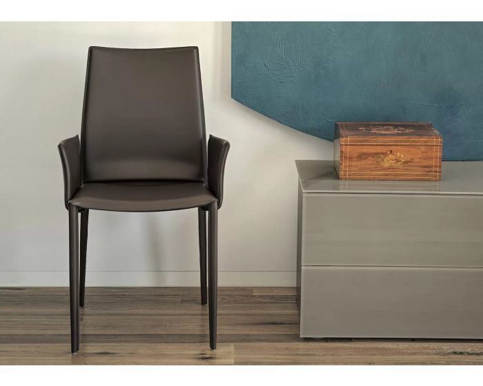 Bontempi Casa Linda High Back Dining Chair with Arms