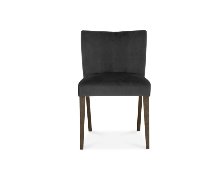 Brienne Gun Metal Velvet Low Back Chair