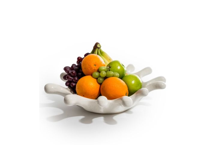 White Ceramic Splash Bowl