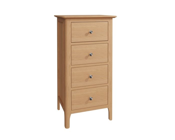 Scandi Bedroom 4 Drawer Narrow Chest