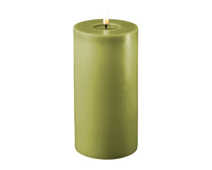 Deluxe Homeart Olive Green LED Candle
