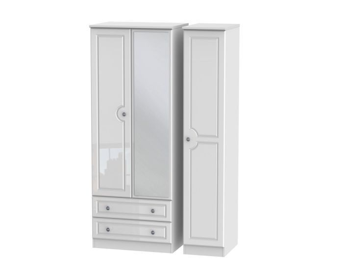 Pembroke Tall Triple 2 Drawer Mirror Wardrobe