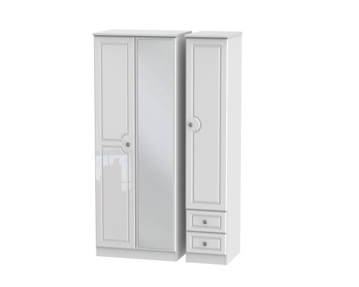 Pembroke Tall Triple Mirror Wardrobe & Drawer