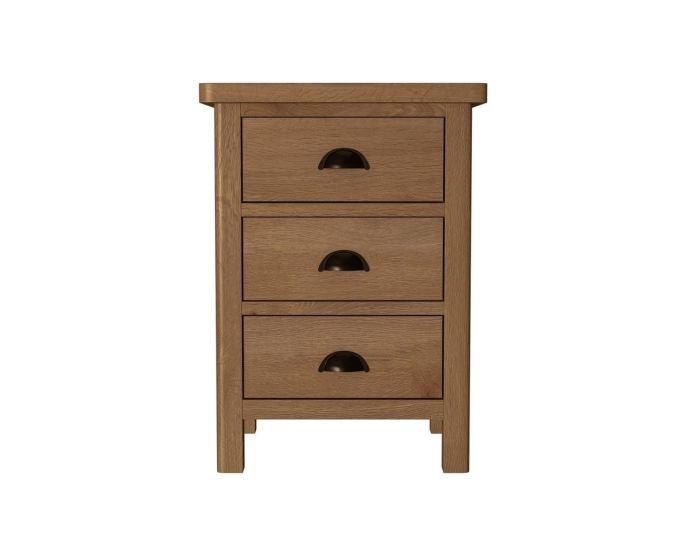 Worcester Oak 3 Drawer Bedside