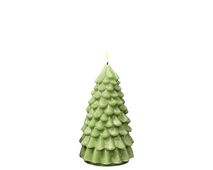 Christmas Tree Light Green LED Candle 18cm