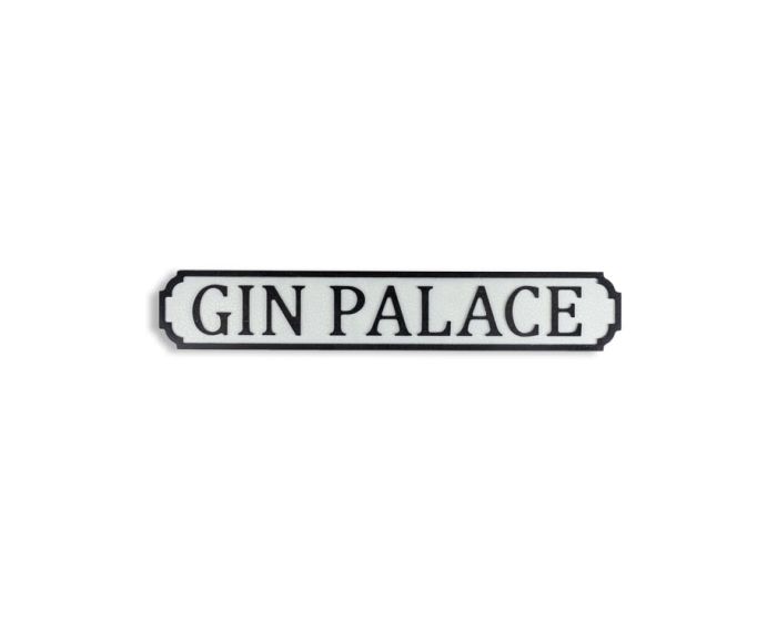 Antiqued Wooden Gin Palace Road Sign Wall Art