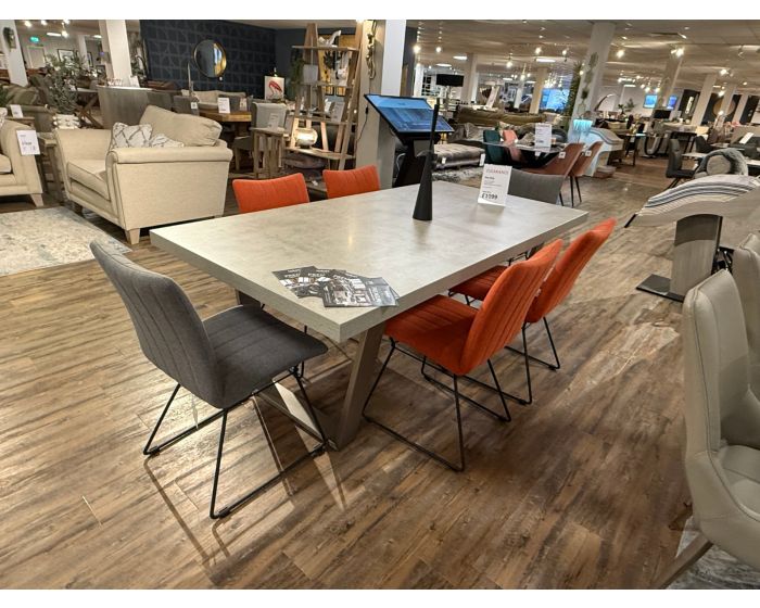 Clearance Serpa 2 Mtr Table & 6 Aura Dining Chairs