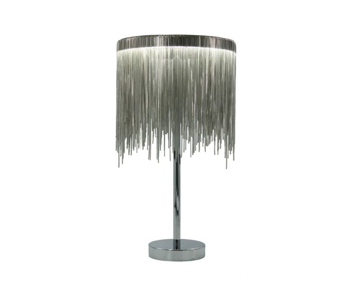 Silver Waterfall Chain Table Lamp