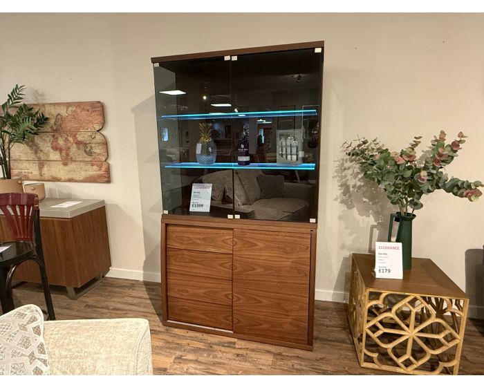 Clearance Skovby SM84/SM85 Walnut Display Cabinet