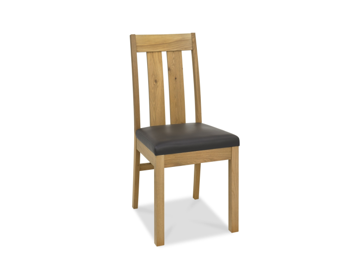 Brienne Light Brown Bonded Leather Slatted Chair