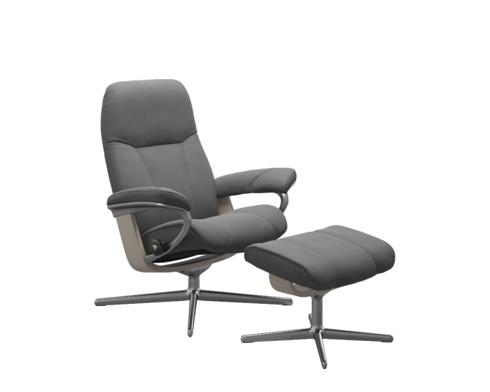 Stressless Consul Cross Chair with Footstool