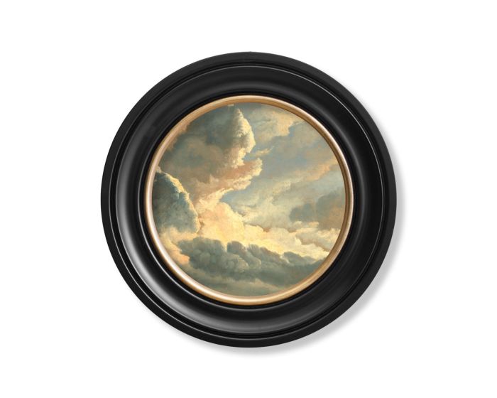 Study of Clouds by Simon Denis - Round Framed Picture