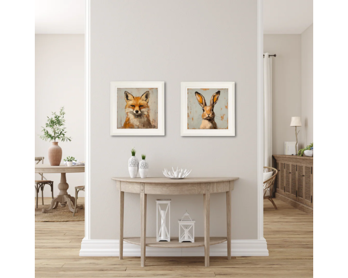 The Fox & The Hare Square Collection of 2 Framed Photos