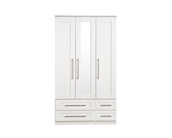 York 3 Door 4 Drawer Centre Mirror Robe