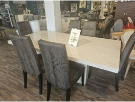 Clearance Travertine Stone Dining Table & 6 Chairs
