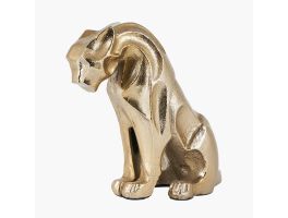 Shiny Gold Metal Jaguar Statue