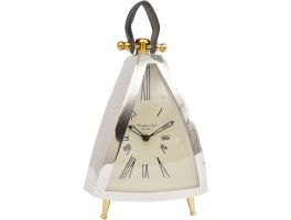 Isosceles Curved Front Mantel Clock With Leather Handle