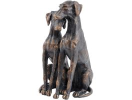 Antique Bronze Pup Sculpture