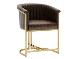 Artemis Brown Leather Dining Chair