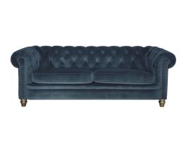 Alexander & James Abraham Junior Large Sofa upholstered in Plush Velvet Brinjal fabric with Weathered Oak feet