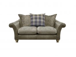 Alexander & James Blake 2 Seater Pillow Back Sofa upholstered in Satchel Biscotti Leather