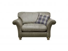 Alexander & James Blake Standard Back Snuggler Chair upholstered in Satchel Biscotti Leather
