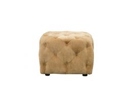 Alexander & James Button Footstool Small  Footstool upholstered in Flax Grey fabric