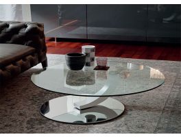 Cattelan Italia Cobra Inox Coffee Table with Swivelling Glass Top