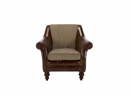 Tetrad Harris Tweed Dalmore Leather Accent Chair