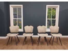 Clearance Bluebone Healey Set of 4 Dining Chairs , upholstered in leather with a metal frame