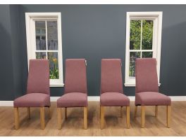 Clearance Wavey Chair Dining Chairs Set Of 4, upholstered in fabric with a wooden frame