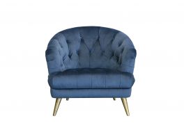 Alexander & James Florence Chair in Plush Teal with Gold legs